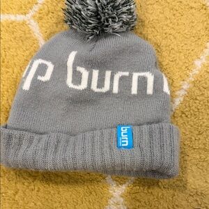 Burn Gray Knit Beanie with Pom-Pom
